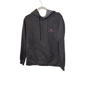 Simply Southern Charcoal Gray Hoodie With Pink Turtle Graphic Design Large